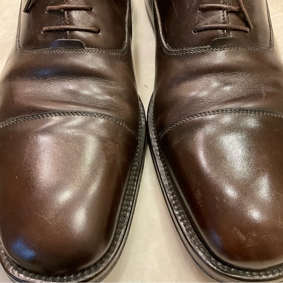 Salvatore Ferragamo Brown Calf Leather Cap Toe Oxford Dress Shoes, Men’s Sz 12 D - Picture 6 of 16